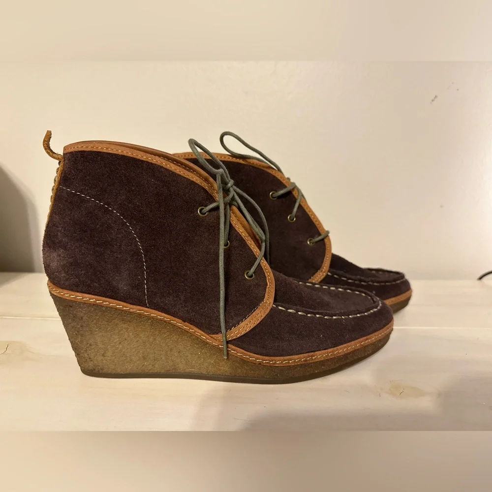 Olukai Wali Suede - Women's Comfort Wedge size 7.5 in brown - Picture 2 of 9